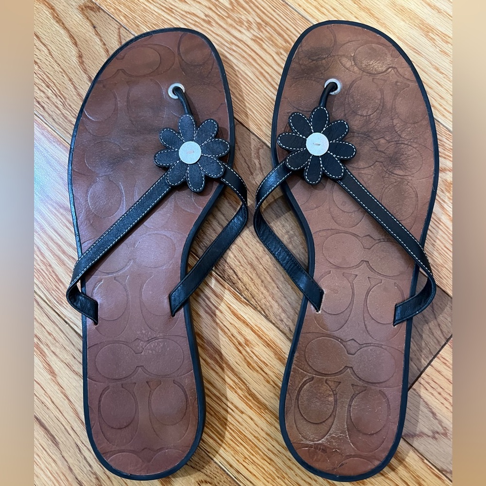 Coach Daisy Flower Flip Flops